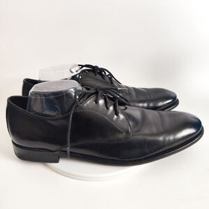 John Varvatos Derby Shoes Mens Size 10.5 Luxe Black Leather Sole Lace-Up Oxford